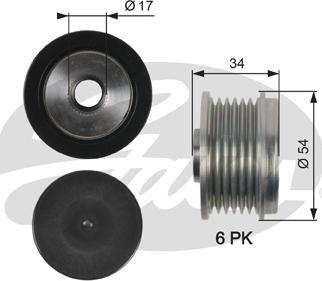 Gates OAP7135 - Шкив генератора, муфта autosila-amz.com