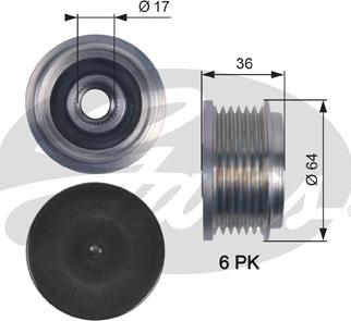 Gates OAP7131 - Шкив генератора, муфта autosila-amz.com