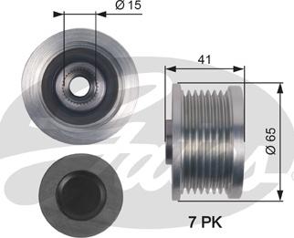 Gates OAP7125 - Шкив генератора, муфта autosila-amz.com