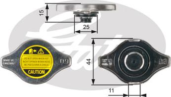 Gates RC127 - Крышка горловины радиатора autosila-amz.com