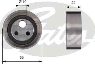 Gates T41155 - T41155_ролик натяжной ремня ГРМ Renault Megane Clio Kangoo Logan 1.4 1.6 96 autosila-amz.com