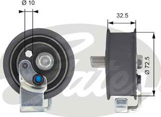 Gates T43065 - Ролик натяжителя ремня ГРМ 7784-21058 AUDI A4/A6 VW Passat B5 1,8/1,8T autosila-amz.com