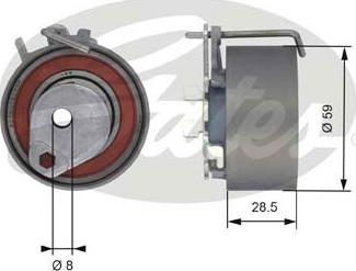 Gates T43126 - Натяжной ролик, зубчатый ремень ГРМ autosila-amz.com