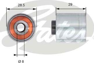 Gates T42148 - Направляющий ролик, зубчатый ремень ГРМ autosila-amz.com