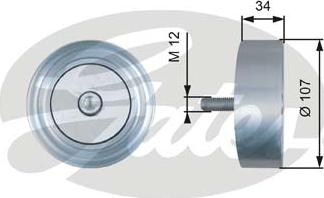 Gates T36515 - Ролик, поликлиновый ремень autosila-amz.com