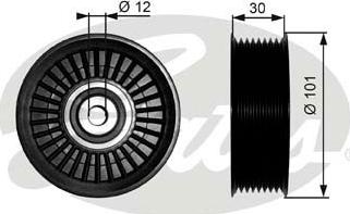 Gates T36170 - Ролик, поликлиновый ремень autosila-amz.com