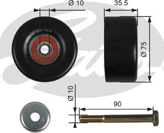 Gates T36357 - Ролик, поликлиновый ремень autosila-amz.com