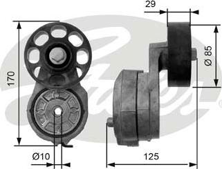 Gates T38425 - Натяжитель, поликлиновый ремень autosila-amz.com