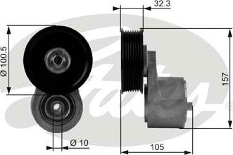 Gates T38245 - Натяжитель, поликлиновый ремень autosila-amz.com