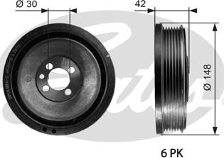 Gates TVD1048 - Шкив коленчатого вала autosila-amz.com