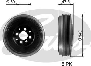 Gates TVD1003 - Шкив коленчатого вала autosila-amz.com