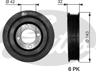 Gates TVD1016 - Шкив коленчатого вала autosila-amz.com