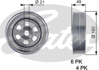 Gates TVD1086 - Шкив коленчатого вала autosila-amz.com