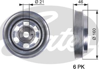 Gates TVD1081 - Шкив коленчатого вала autosila-amz.com