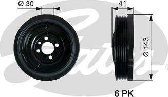 Gates TVD1031 - Шкив коленчатого вала autosila-amz.com