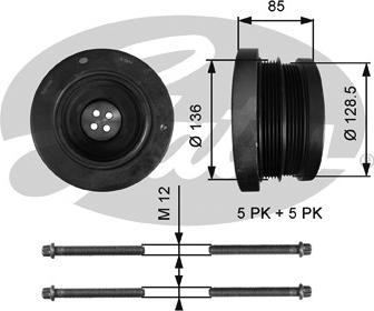 Gates TVD1038A - Шкив коленчатого вала autosila-amz.com