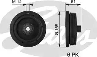 Gates TVD1021 - Шкив коленчатого вала autosila-amz.com