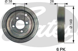 Gates TVD1104 - Шкив коленчатого вала autosila-amz.com