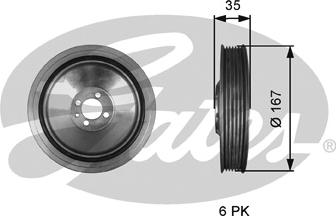 Gates TVD1135 - Шкив коленчатого вала autosila-amz.com