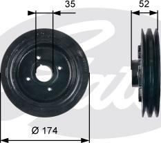 Gates TVD1124 - Шкив коленчатого вала autosila-amz.com