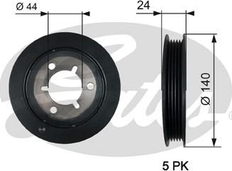 Gates TVD1125 - Шкив коленчатого вала autosila-amz.com