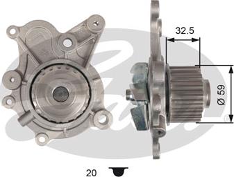 Gates WP0096 - Водяной насос autosila-amz.com