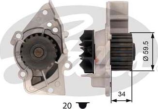 Gates WP0014 - Водяной насос autosila-amz.com