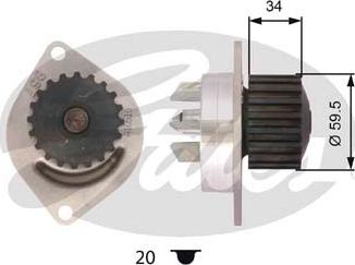 Gates WP0012 - Водяной насос autosila-amz.com