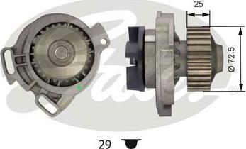 Gates WP0024 - Водяной насос autosila-amz.com