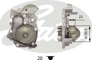 Gates WP0025 - Водяной насос autosila-amz.com