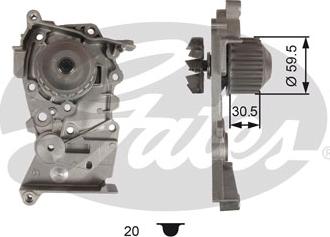 Gates WP0102 - Водяной насос autosila-amz.com