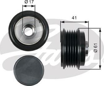 GATES-AU OAP7173 - Шкив генератора, муфта autosila-amz.com