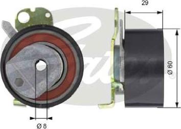 GATES-AU T43050 - Натяжной ролик, зубчатый ремень ГРМ autosila-amz.com