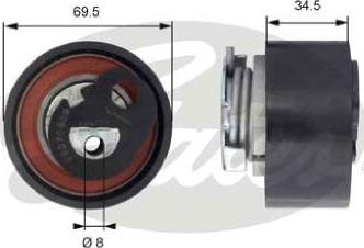 GATES-AU T43200 - Натяжной ролик, зубчатый ремень ГРМ autosila-amz.com