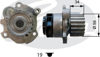 GATES-AU WP0062 - Водяной насос autosila-amz.com