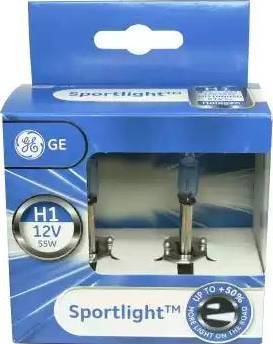 GE 73343 - Лампа автомобильная H1 12V- 55W (P14,5s) Sportlight (блистер 2шт.) (GE) autosila-amz.com