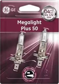 GE 19758 - А/лампа GE MegaLight Plus 12V H1 55W дв.блистер (Мin 2шт)цена за 1шт autosila-amz.com