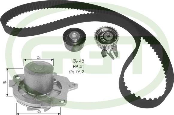 GGT KPA20114 - Водяной насос + комплект зубчатого ремня ГРМ autosila-amz.com
