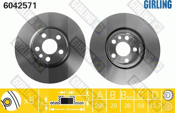 Girling 6411691 - Дисковый тормозной механизм, комплект autosila-amz.com