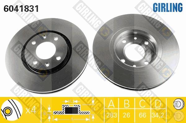 Girling 6411244 - Дисковый тормозной механизм, комплект autosila-amz.com