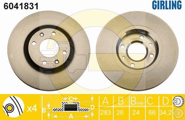 Girling 6412042 - Дисковый тормозной механизм, комплект autosila-amz.com