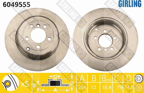 Girling 6049555 - Тормозной диск autosila-amz.com