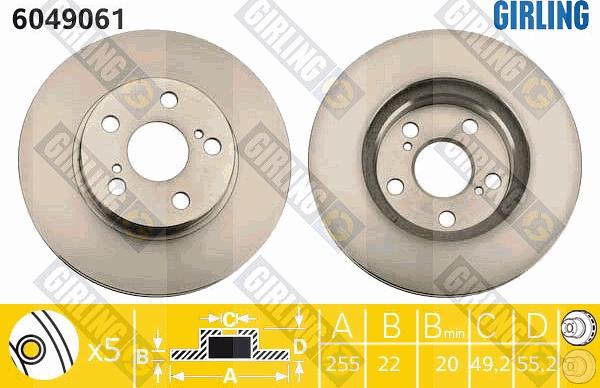 Girling 6049061 - Тормозной диск autosila-amz.com