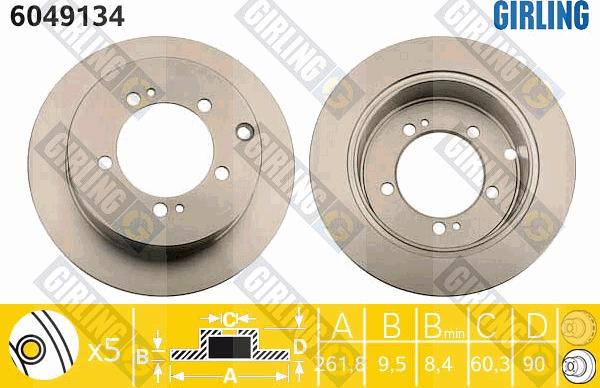 Girling 6049134 - Тормозной диск autosila-amz.com