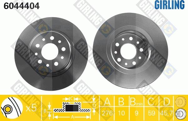 Girling 6044404 - Тормозной диск autosila-amz.com