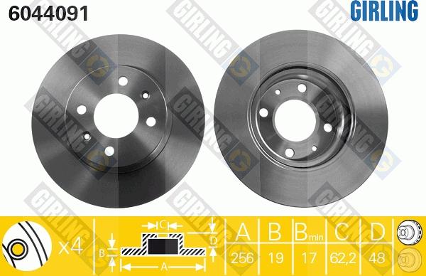 Girling 6044091 - Тормозной диск autosila-amz.com