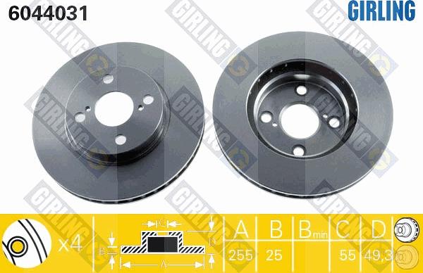 Girling 6044031 - Тормозной диск autosila-amz.com