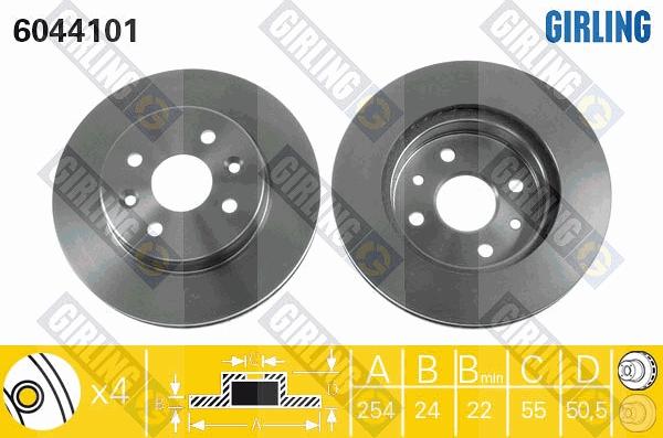 Girling 6044101 - Тормозной диск autosila-amz.com