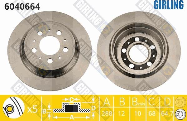 Girling 6040664 - Тормозной диск autosila-amz.com