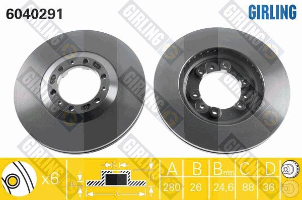 Girling 6040291 - Тормозной диск autosila-amz.com